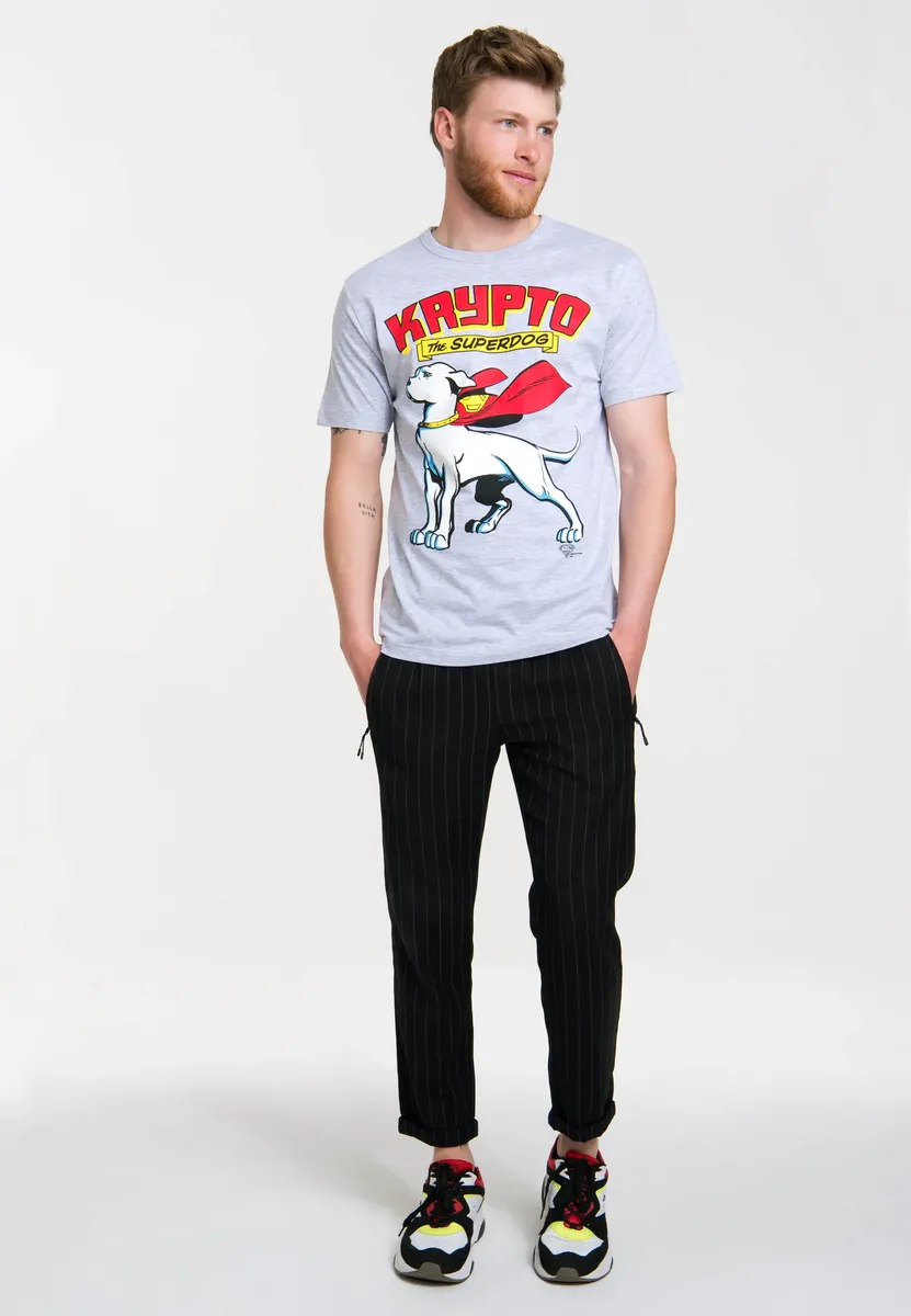 

Футболка Logoshirt "Superdog - Krypto - DC Comics", с классным ретро-мотивом, цвет Grau-Meliert