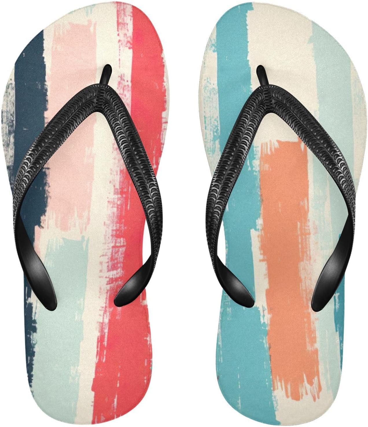 

Шлепанцы в радужную полоску, пляжные летние повседневные сандалии для женщин и мужчин, тапочки для душа, размер XS Kfbe, Stripe