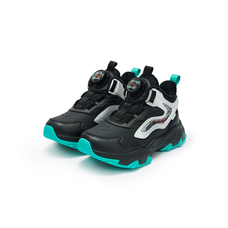 Кроссовки XTEP Kids Lifestyle Shoes PS Mid-top Black/New Metal Silver/Green, черный — фото 2