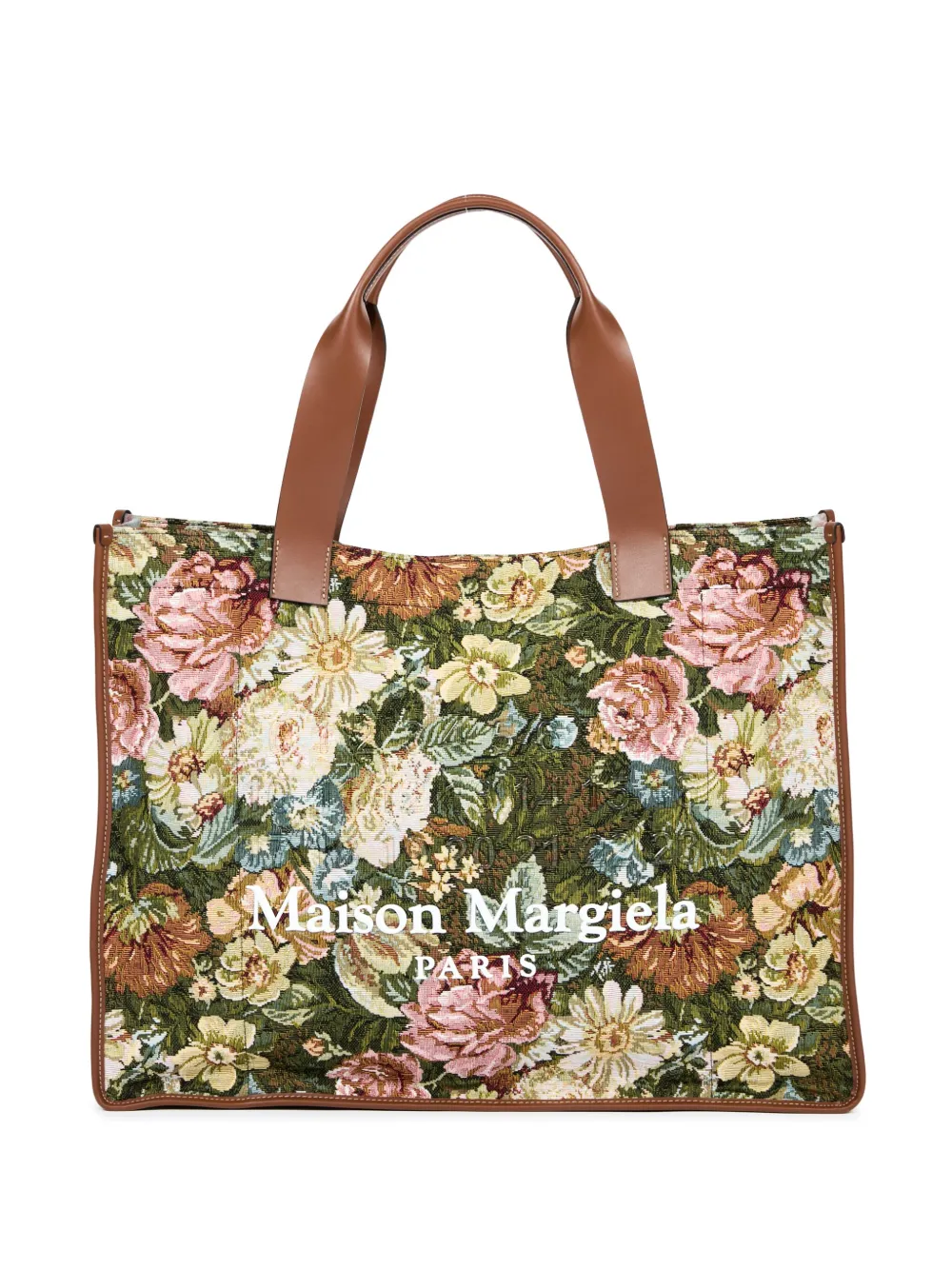

Большая сумка-тоут с цветочным принтом MAISON MARGIELA, зеленый