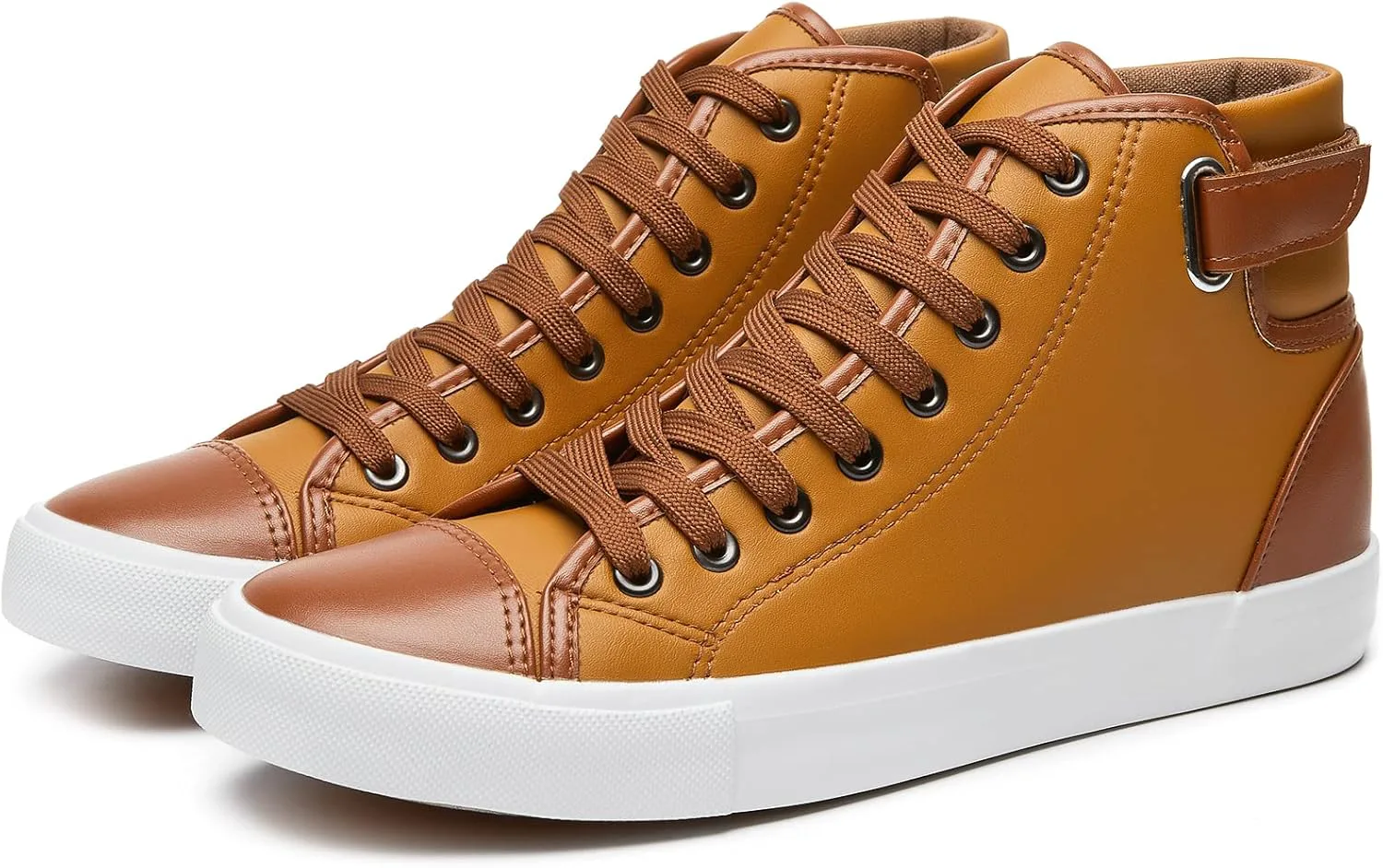 

Мужские белые высокие кеды yageyan для повседневной носки, черные модные туфли из искусственной кожи для мужчин, коричневый