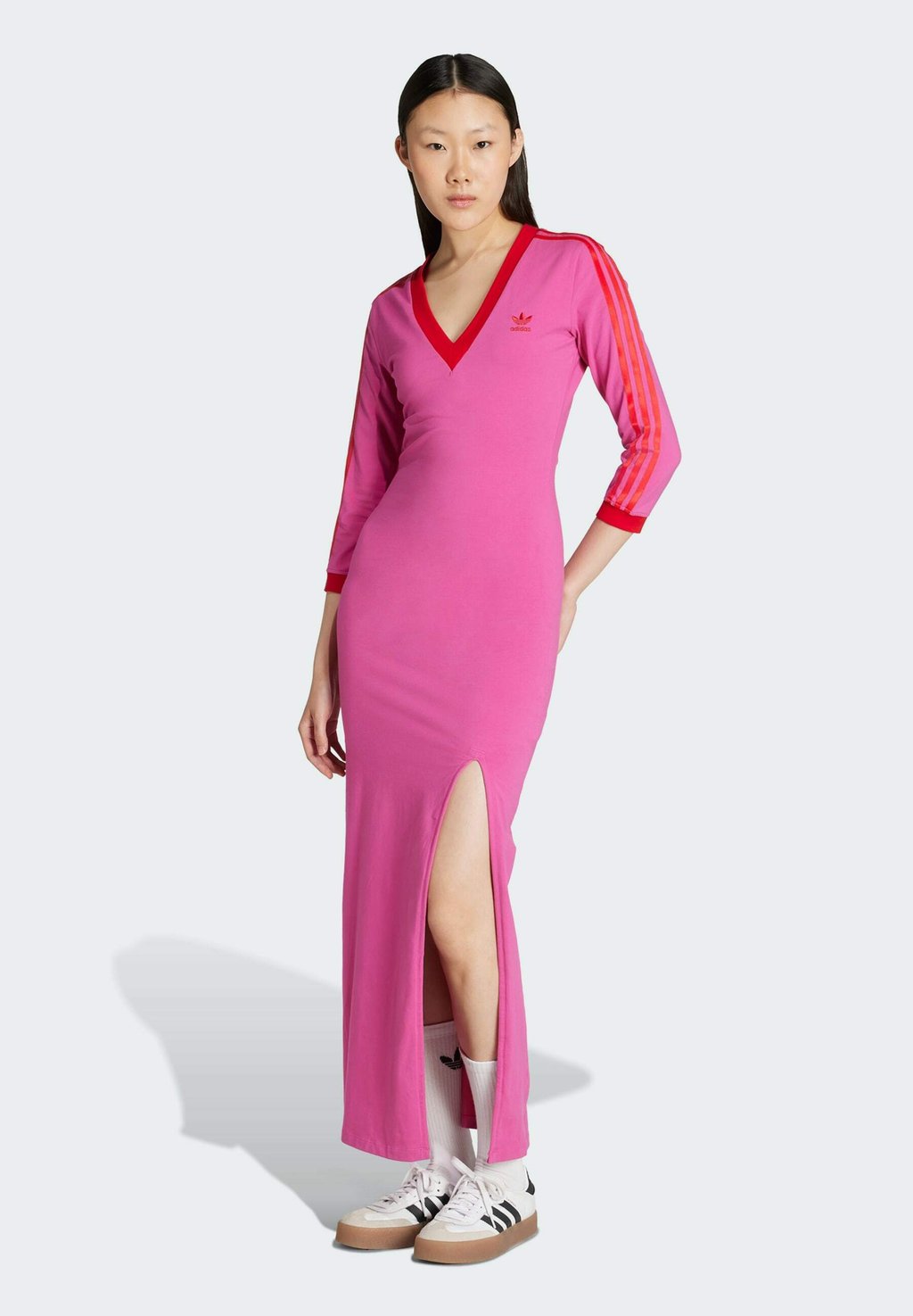 

Платье макси Jersey dress Adidas Originals, розовый