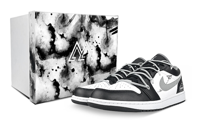 

Кроссовки Air JORDAN 1 Vintage Basketball Shoes Unisex Low-Top Black White Gray