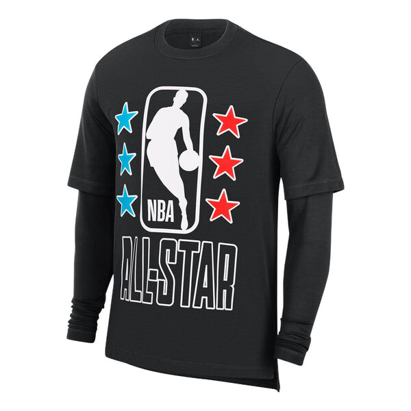 

Футболка Men's Nike NBA Printing Knit Long Sleeves Black T-Shirt, мультиколор