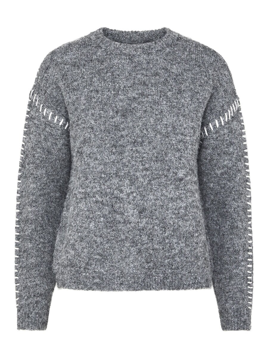 

Тонкий вязаный свитер PIECES Sweater PCSilah, базальтовый серый