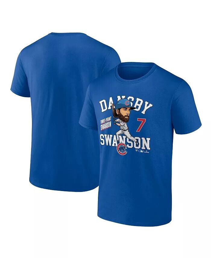 

Мужская футболка с карикатурой на родной город Dansby Swanson Royal Chicago Cubs Fanatics, синий
