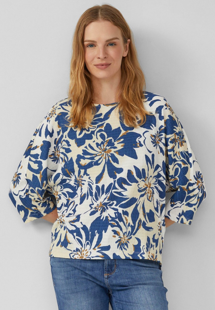 

Топ s.Oliver MIT 3/4 FLEDERMAUSÄRMELN UND ALL OVER, Creme/Off-White