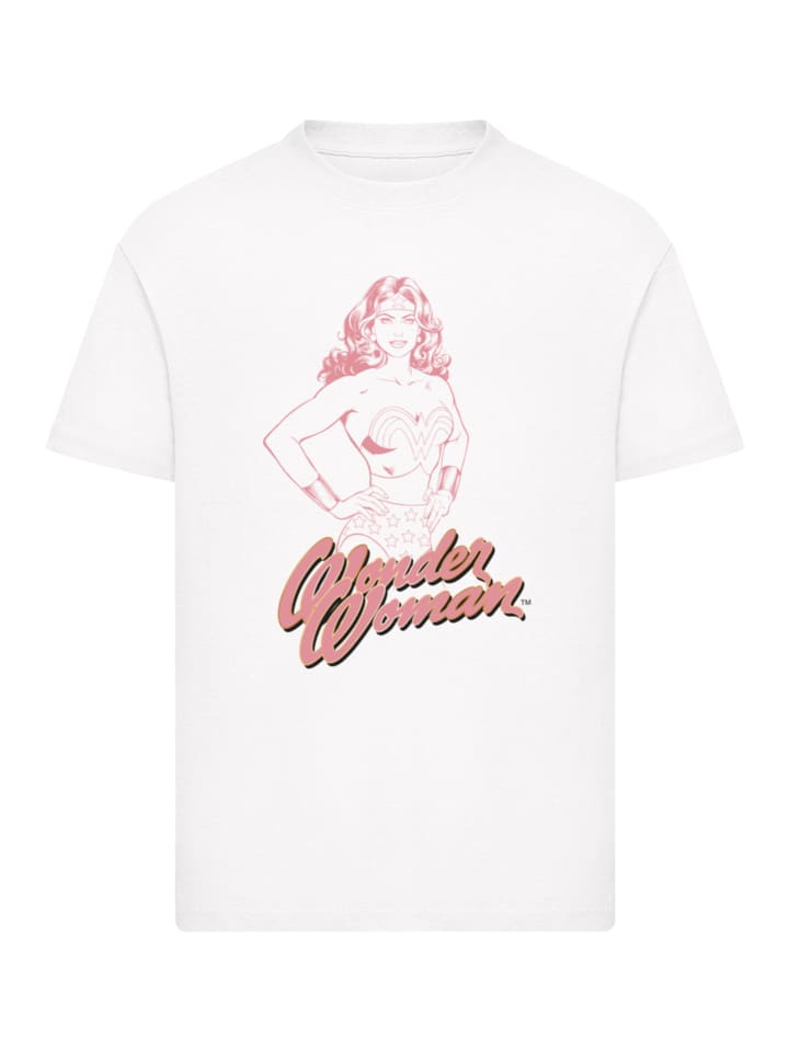 

Футболка Wonder Woman Pink Outline белого цвета F4NT4STIC, Белый, Футболка Wonder Woman Pink Outline белого цвета F4NT4STIC
