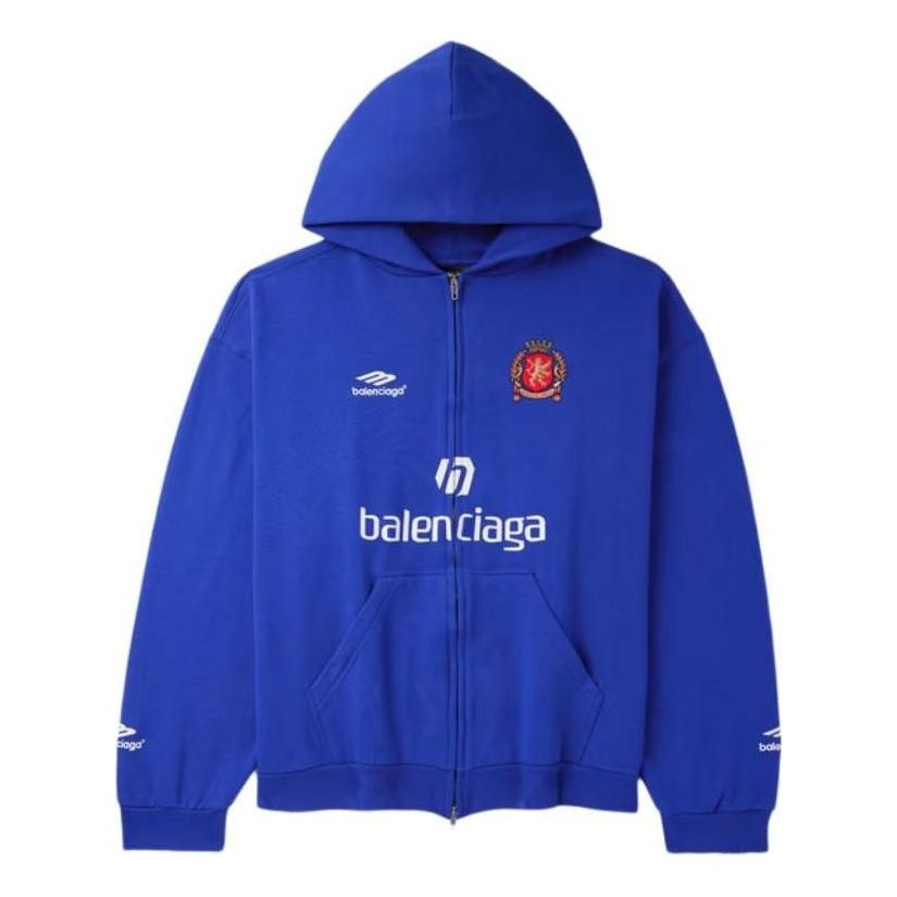 

Худи Balenciaga Logo Zip-Up Hoodie 'Blue'