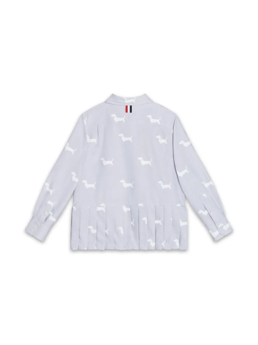 Рубашка с графичным принтом и складками Thom Browne Kids, серый — фото 2