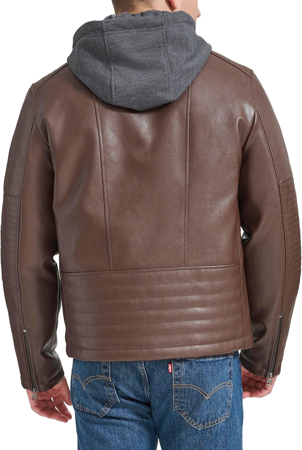 Мужская гоночная куртка Levi's из искусственной кожи, Rust Brown — фото 3