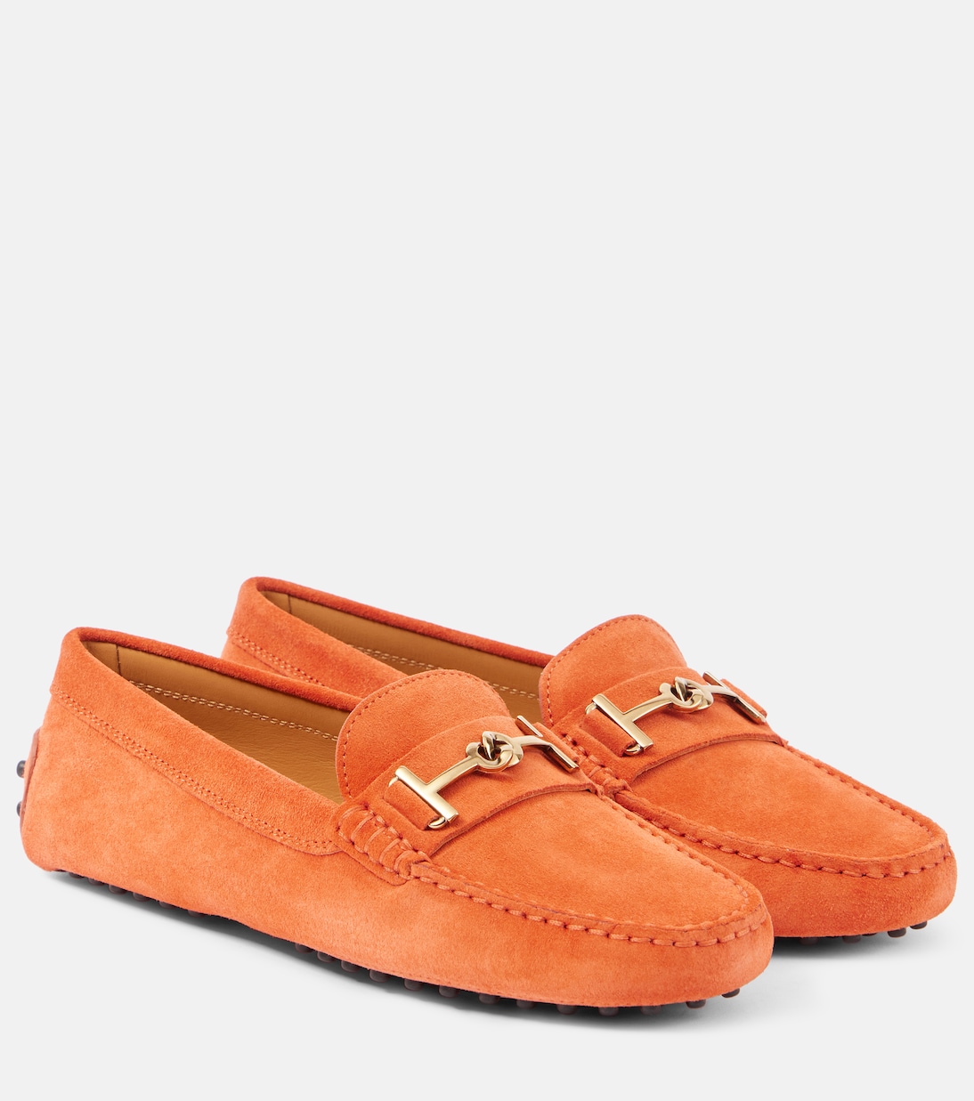 Замшевые лоферы с T-образным кольцом Tod's, Mattone Chiaro