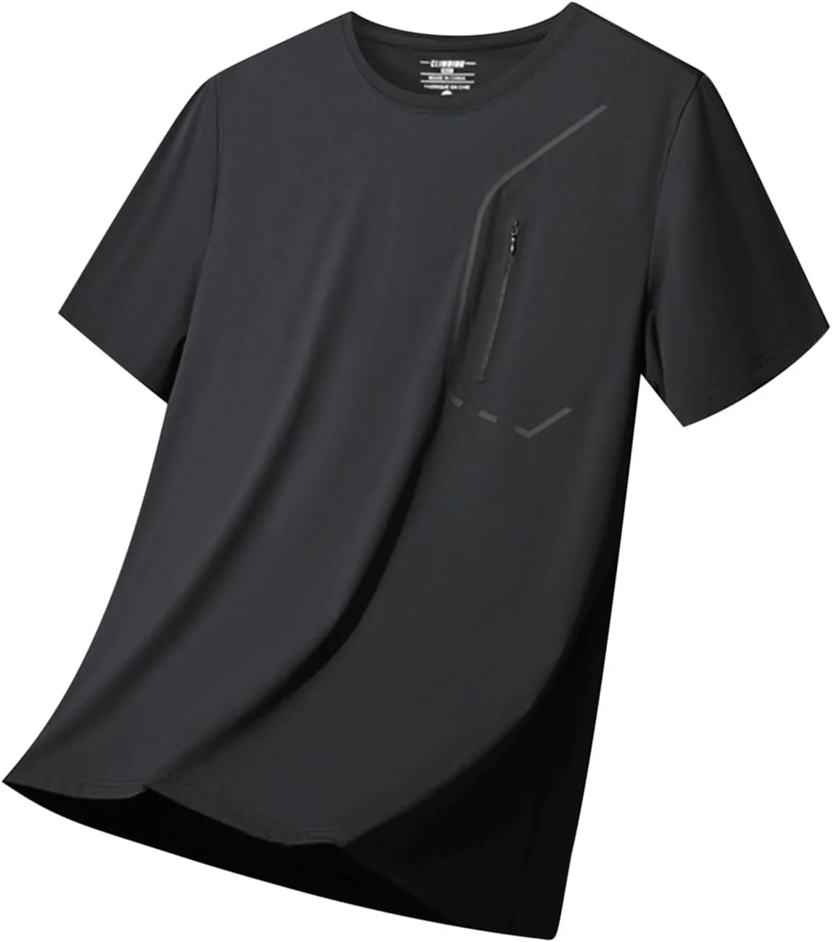 

Мужская футболка с коротким рукавом Quick Dry Active Crew Neck для бега и тренировок с карманом