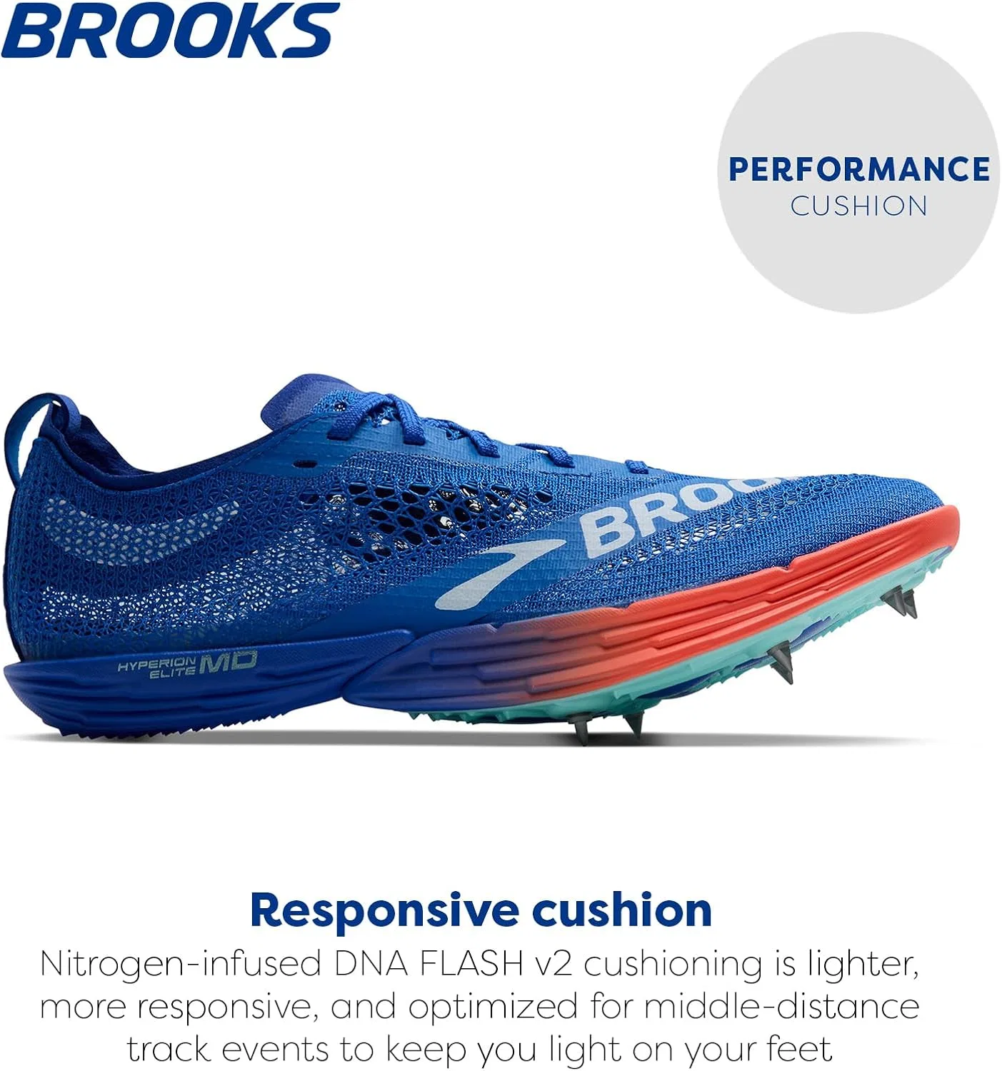 Мужские кроссовки Brooks Hyperion Elite MD, Cobalt Pink Clay Limpet Shell — фото 2