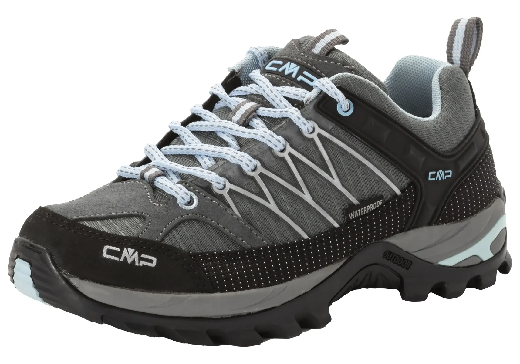 Кроссовки CMP "RIGEL LOW WMN TREKKING SHOE WP", водонепроницаемые, цвет Graffite-Azzurro