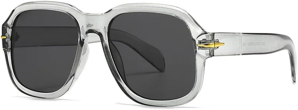 

Солнцезащитные очки LVTFCO Rivet Retro для женщин и мужчин, модные винтажные панк-очки, популярные очки с большой оправой для активного отдыха, защита от УФ-излучения UV400, Gray Black