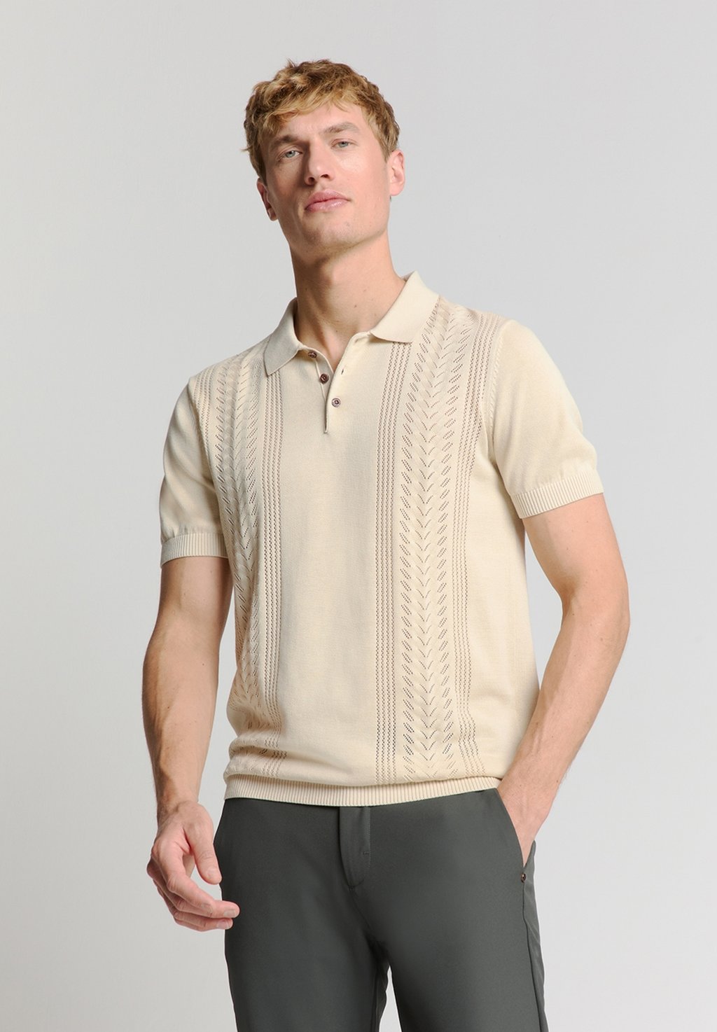 

Рубашка поло JACQUARD SHORT SLEEVE NO EXCESS, песочный