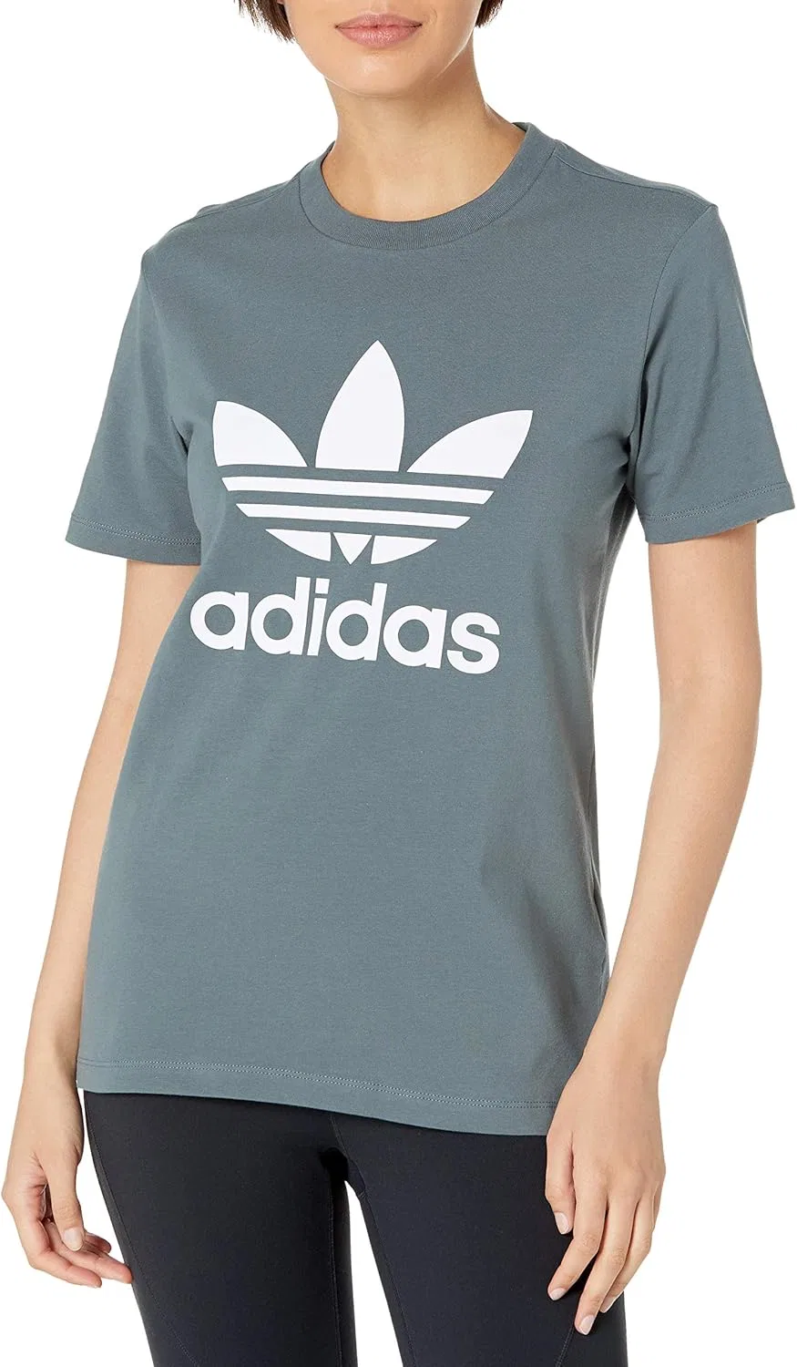 Футболка с логотипом Adidas, Regular Fit, Blue Oxide — фото 3