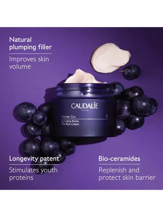 Увлажняющий крем Premier Cru Skin Barrier Rich с биокерамидами, многоразового использования, 50 мл Caudalie — фото 2