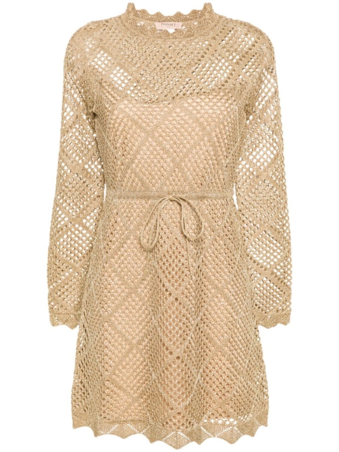 

TWINSET платье мини рыхлой вязки, нейтральный цвет