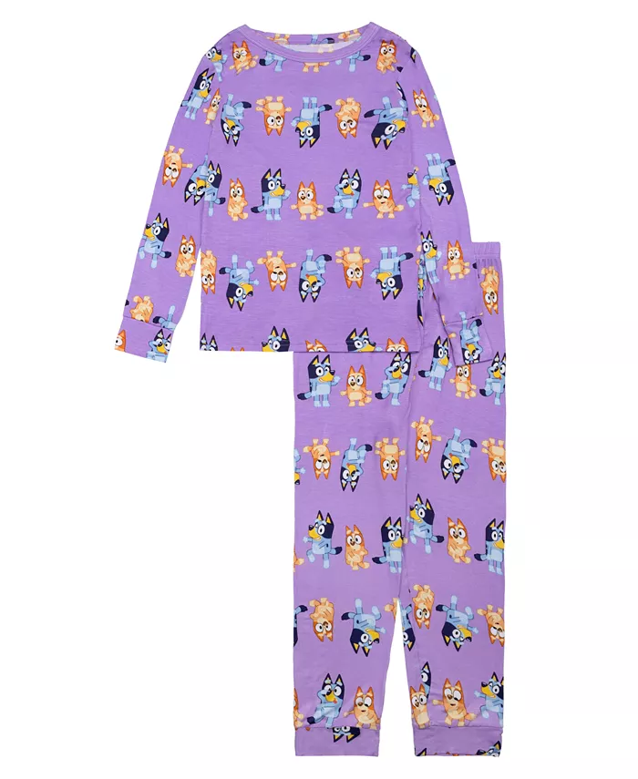 

Пижамный комплект с длинными рукавами для девочек постарше Bluey, мультиколор