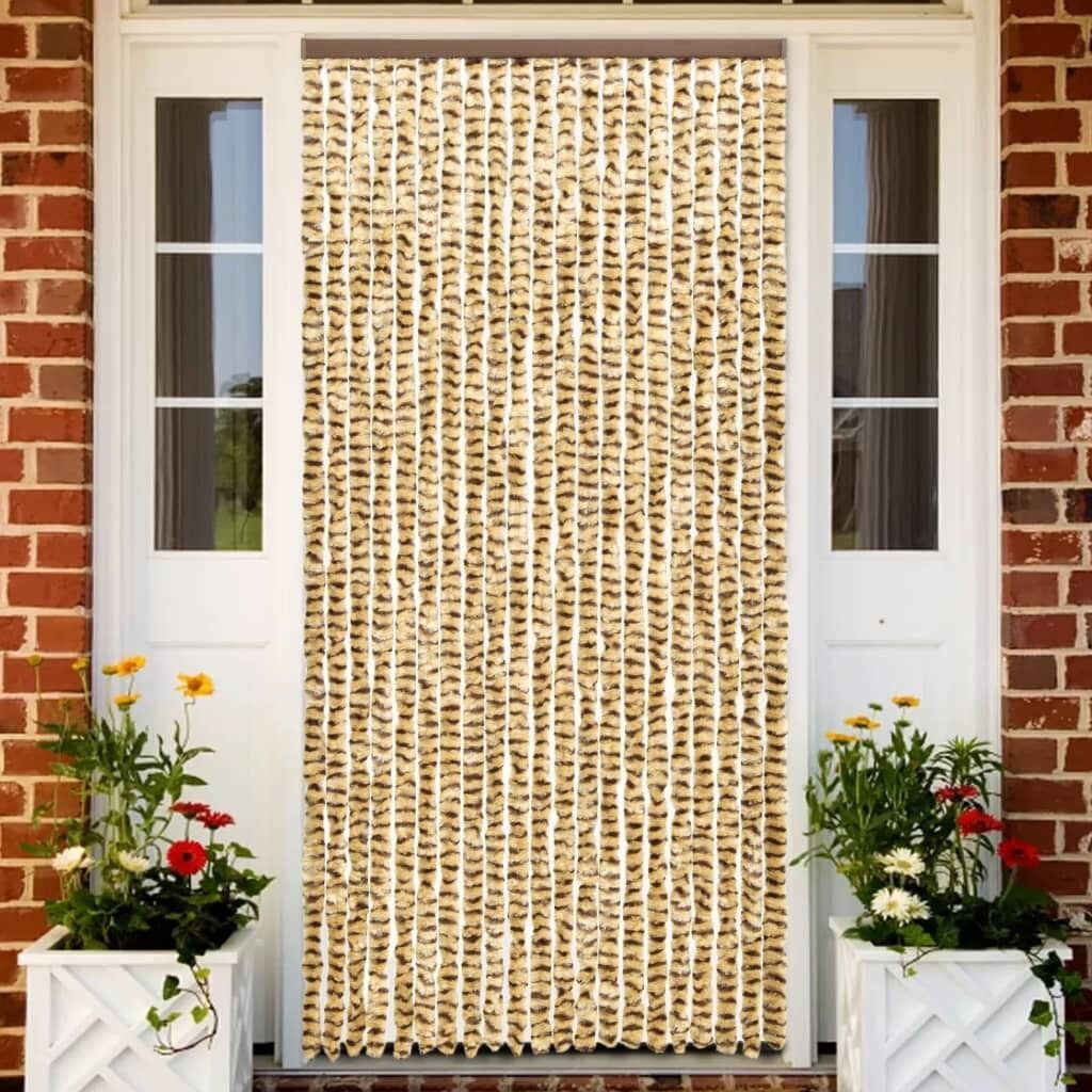 

The Living Store Штора от насекомых Бежево-коричневая 90x220 см Синель, бежевый