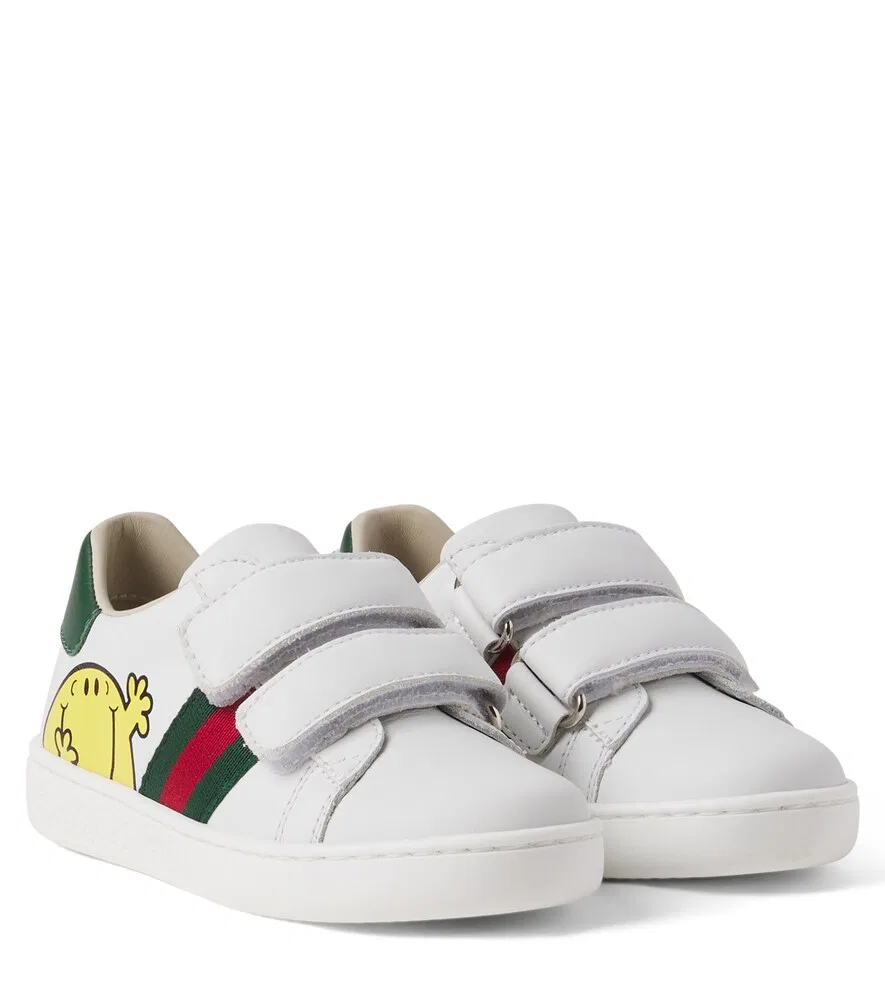 Кожаные кроссовки Mr Men Little Miss Gucci Kids, белый