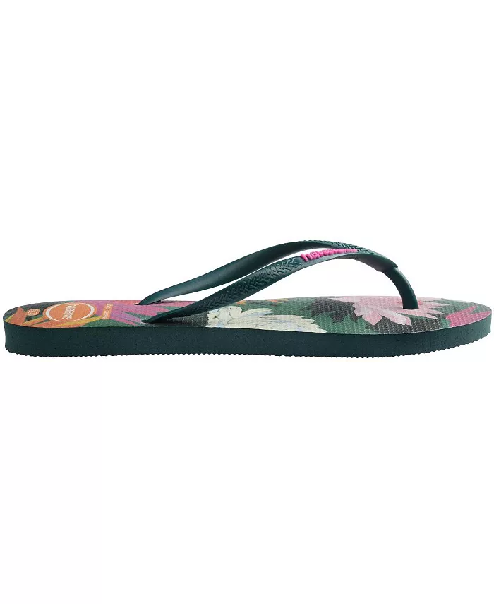 Женские летние сандалии-слипоны Slim Havaianas, зеленый — фото 2