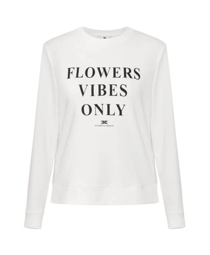 

Толстовка с принтом в виде надписей Elisabetta Franchi, бежевый