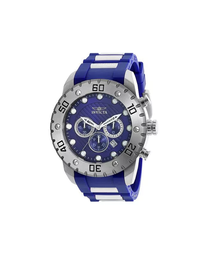 

Мужские часы Pro Diver Scuba Quartz Chronograph 20277 с синим циферблатом Invicta, серебряный