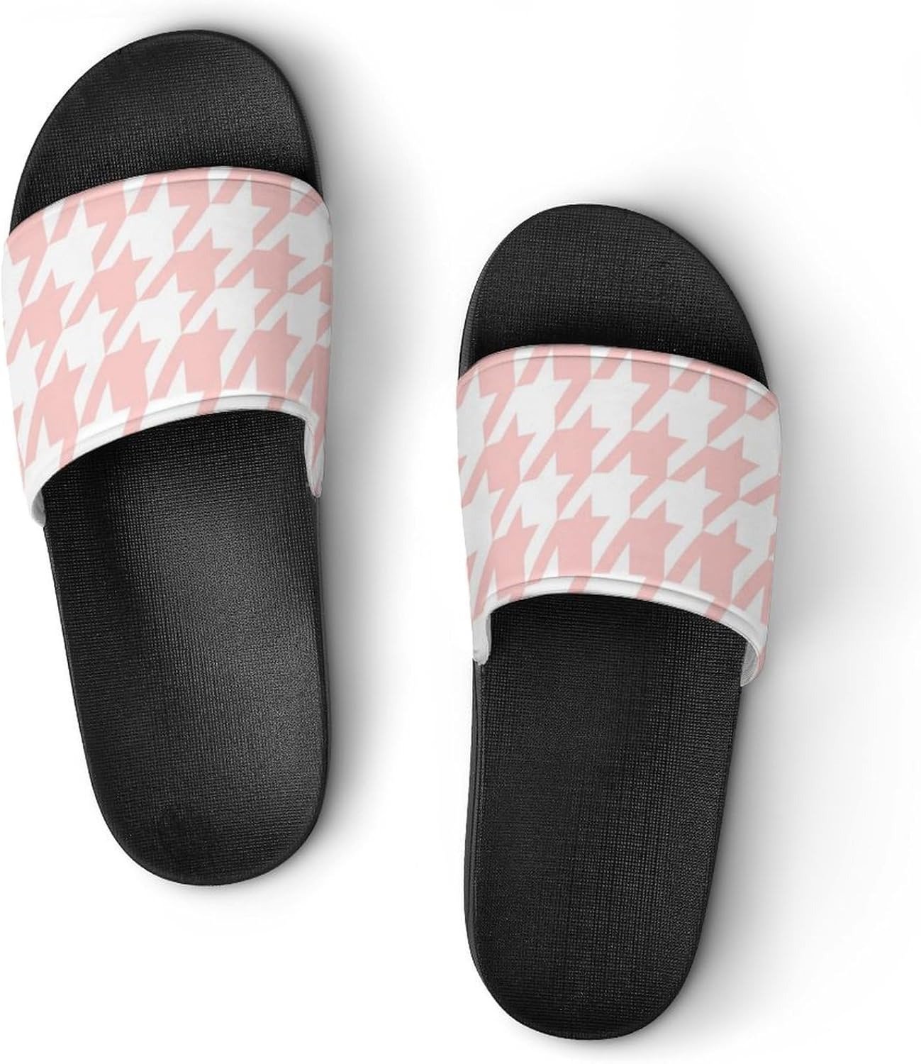 

Сабо из ПВХ с узором «гусиная лапка» для мужчин и женщин, удобные тапочки, повседневная обувь для дома, легкие лоферы, быстросохнущие Generic, розовый