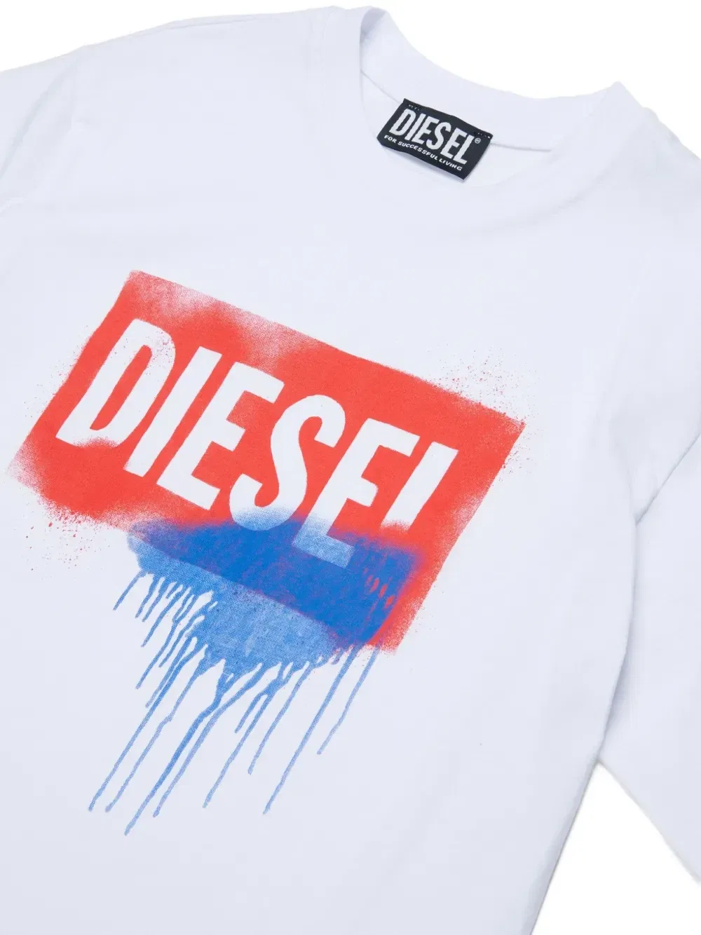 Футболка с графичным принтом Diesel Kids, белый — фото 3