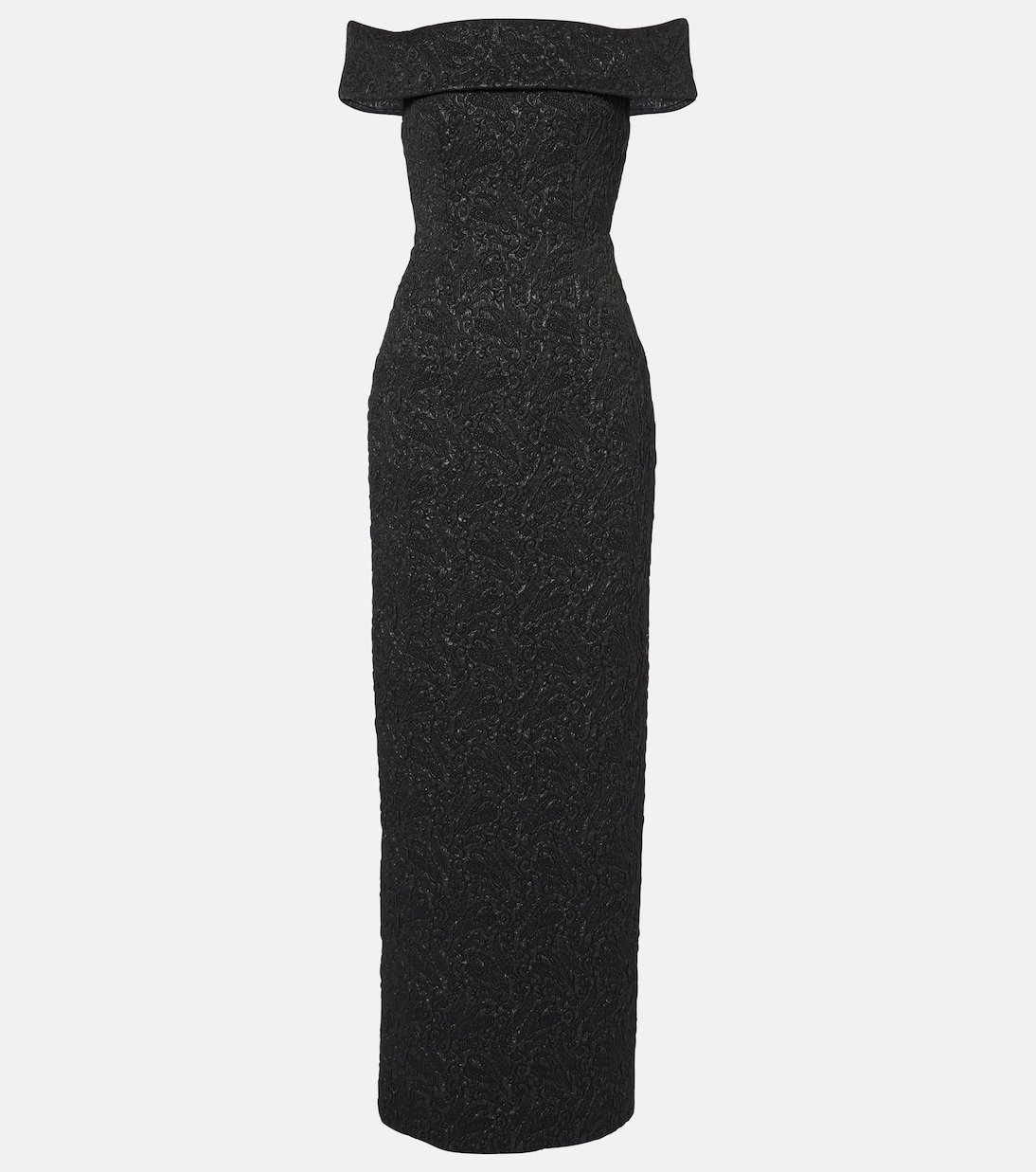 

Платье Sima с открытыми плечами из сирсакера и клоке Emilia Wickstead, черный