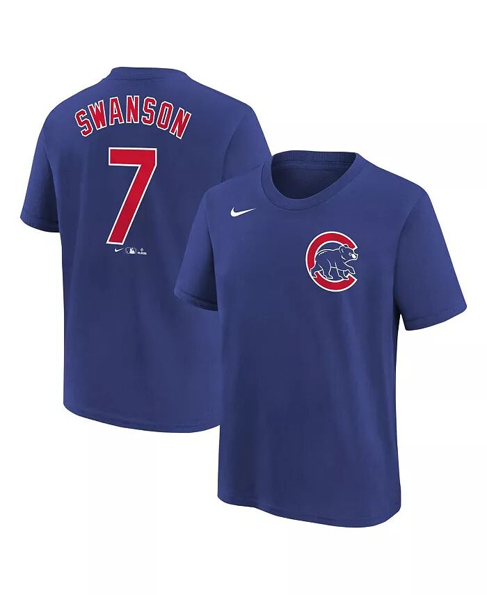 

Футболка с именем и номером домашнего игрока Big Boys Dansby Swanson Royal Chicago Cubs Nike