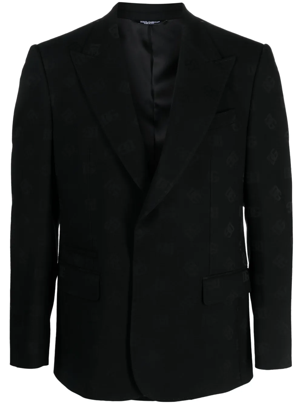 

Жаккардовый пиджак с логотипом DG DOLCE & GABBANA, черный