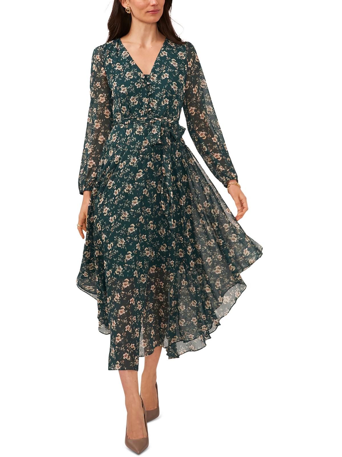 

Женское длинное платье макси с цветочным принтом Vince Camuto, цвет deep forest