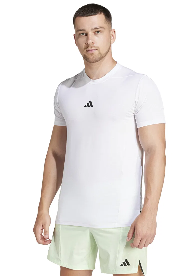 Футболка для тренировок, короткий рукав, Training Workout Adidas, белый
