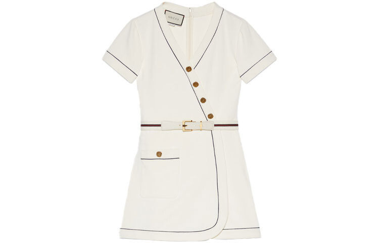 

Платье с короткими рукавами женское, цвет Off White Gucci