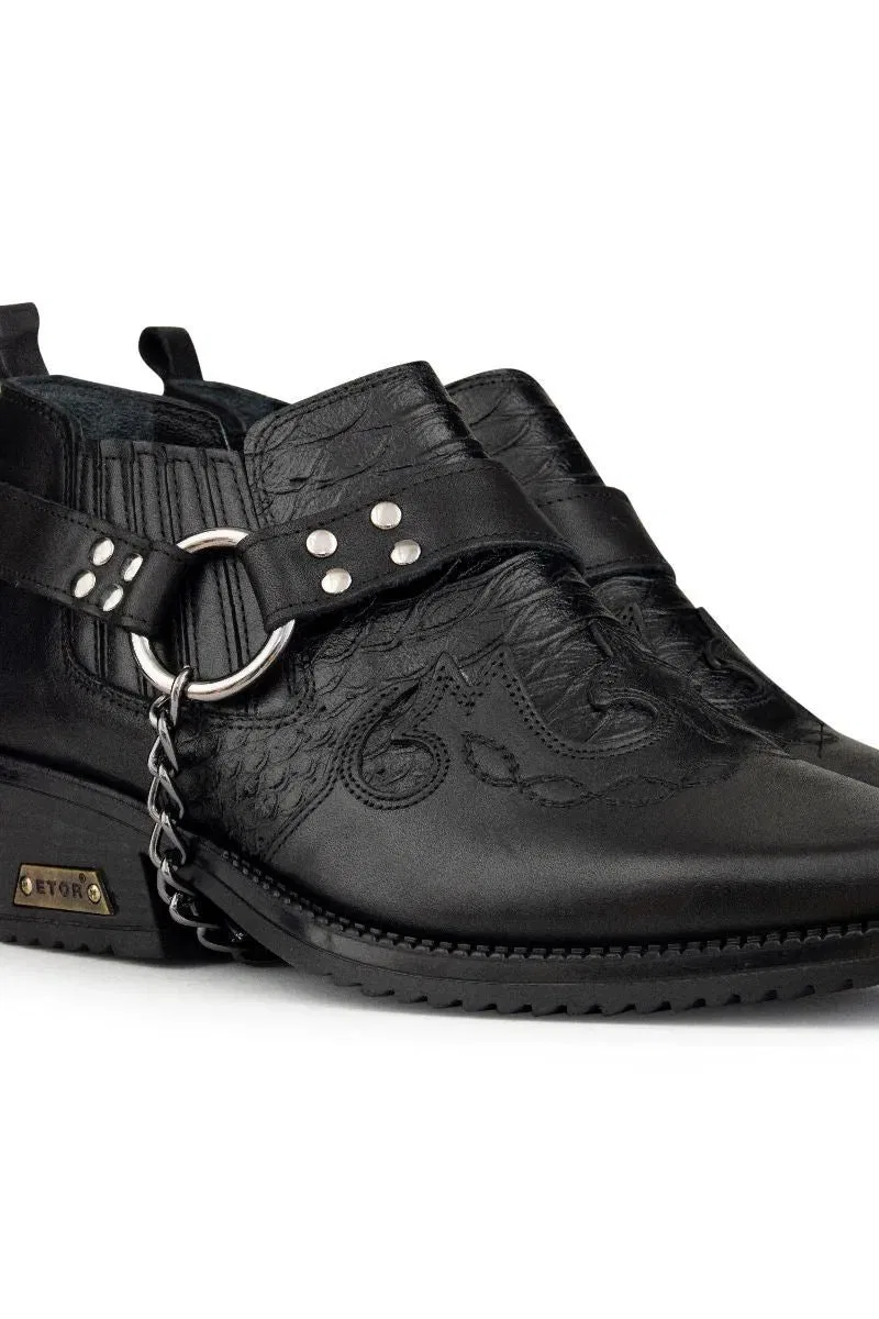 Ковбойские туфли Winklepicker с кончо Infinity Leather, черный — фото 4