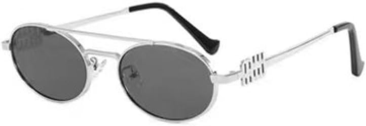 

Мужские солнцезащитные очки в стиле ретро панк, разноцветная круглая металлическая оправа, женские модные солнцезащитные очки с защитой от УФ-излучения UV400 KTUCN, Silvery and Grey