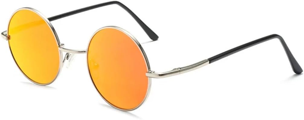 

Солнцезащитные очки с защитой от УФ-излучения UV400 | Металлические круглые линзы в стиле панк | Цветные линзы | Для женщин и мужчин | Для занятий спортом на открытом воздухе и вождения DSVIGF, Silver-redmirror