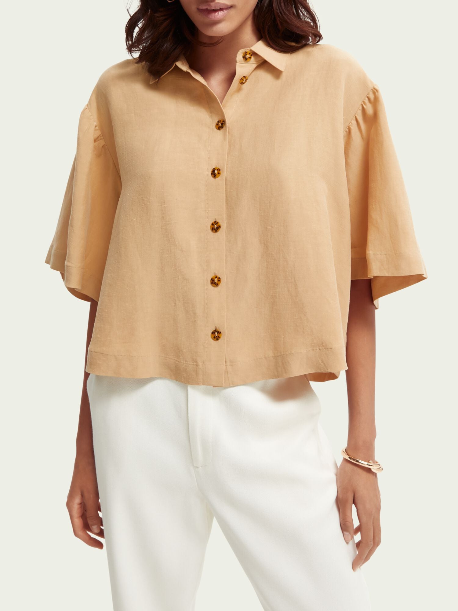 

Топ с короткими рукавами Scotch & Soda, цвет desert