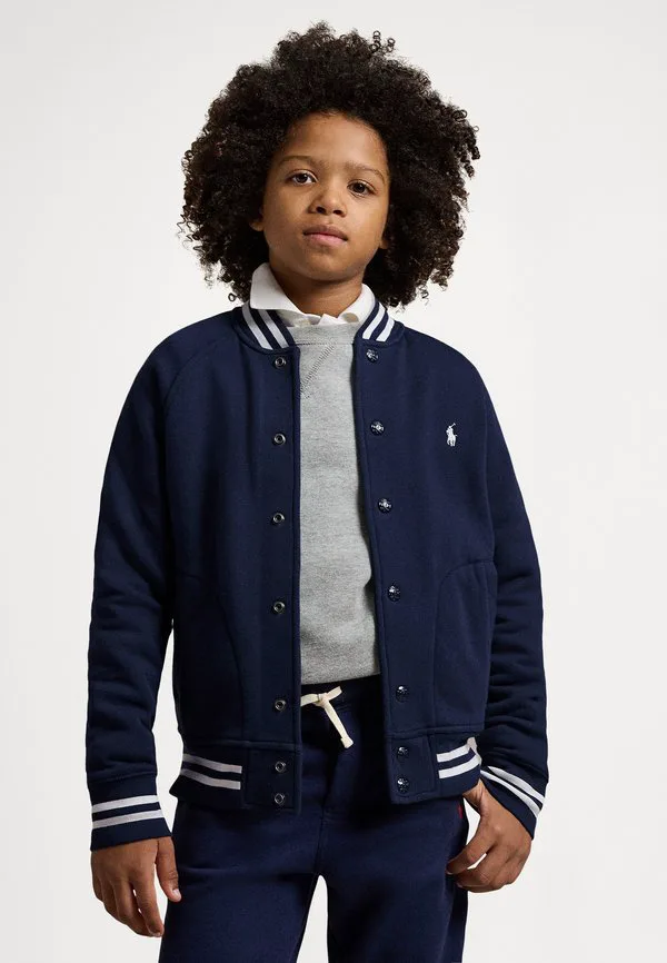 Флисовая бейсбольная куртка 714y, толстовка на молнии Polo Ralph Lauren, Refined Navy