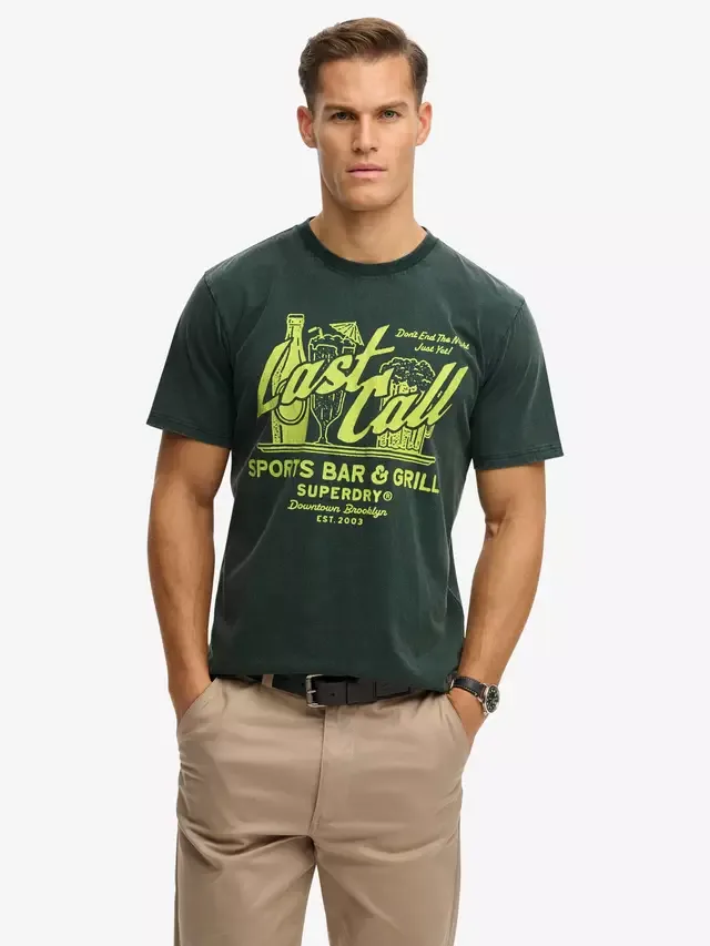 Местный бизнес Хлопковая футболка свободного кроя Superdry