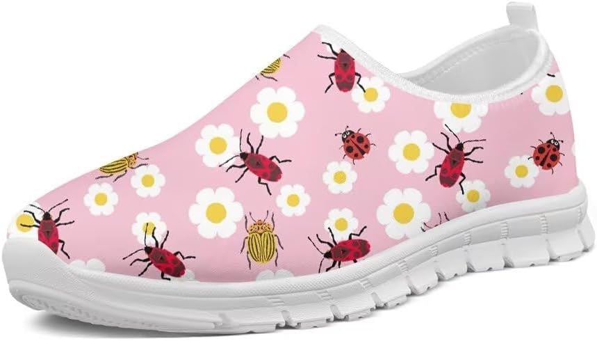 

Женские прогулочные кроссовки Forchrinse Bee, мужские слипоны, поддержка свода стопы, мягкие и комфортные лоферы, легкие, для путешествий, работы и спортзала, красный