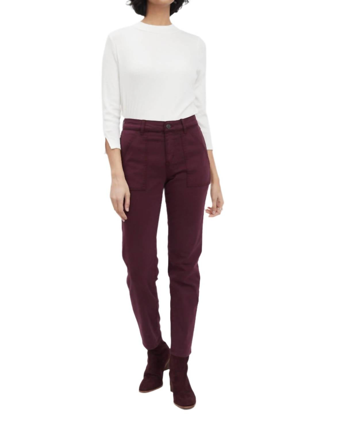 

Оливия Слим Прямые джинсы в цвете мерло FDJ, Merlot