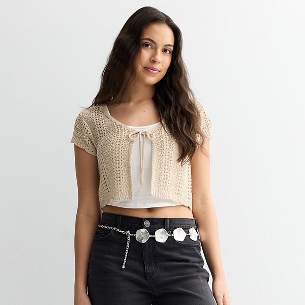 

Кардиган с коротким рукавом и завязкой спереди для подростков Pink Rose, Beach Sand