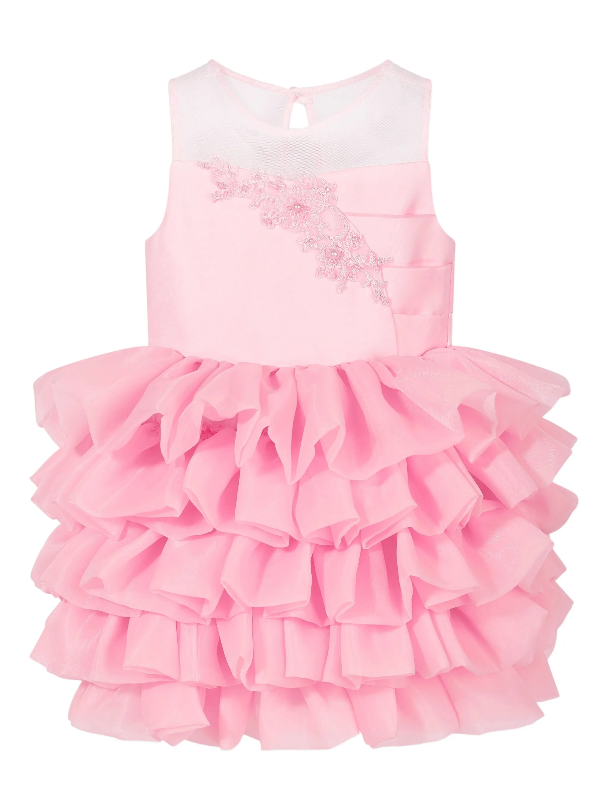 Декорированное платье с оборками Dress & Fleur, розовый — фото 4