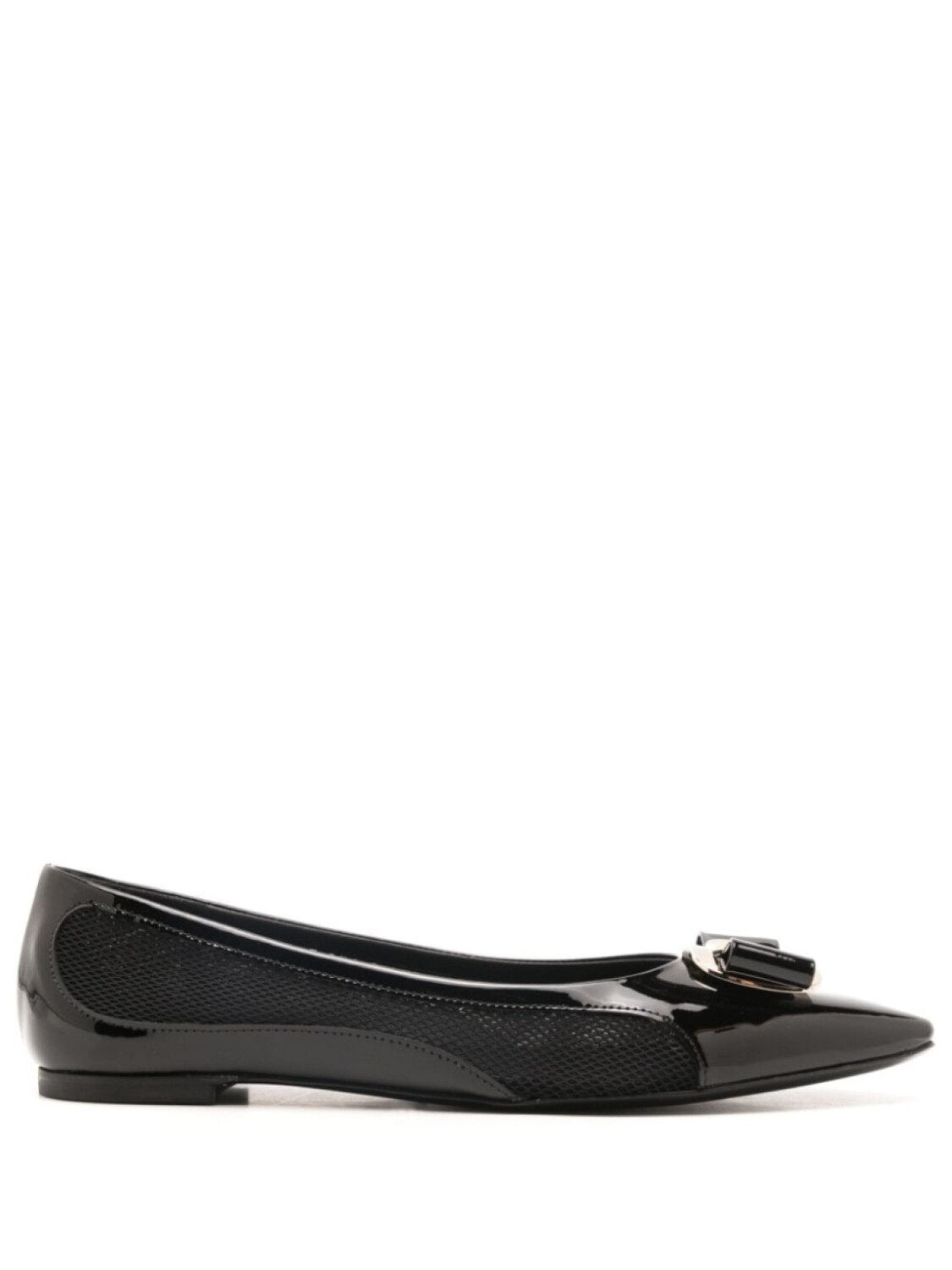 Балетки Vara с сетчатыми вставками Ferragamo, черный