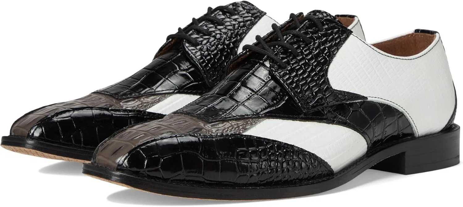 Мужские оксфорды Stacy Adams Tristano Bike Toe на шнуровке с мыском, Black / Grey / White